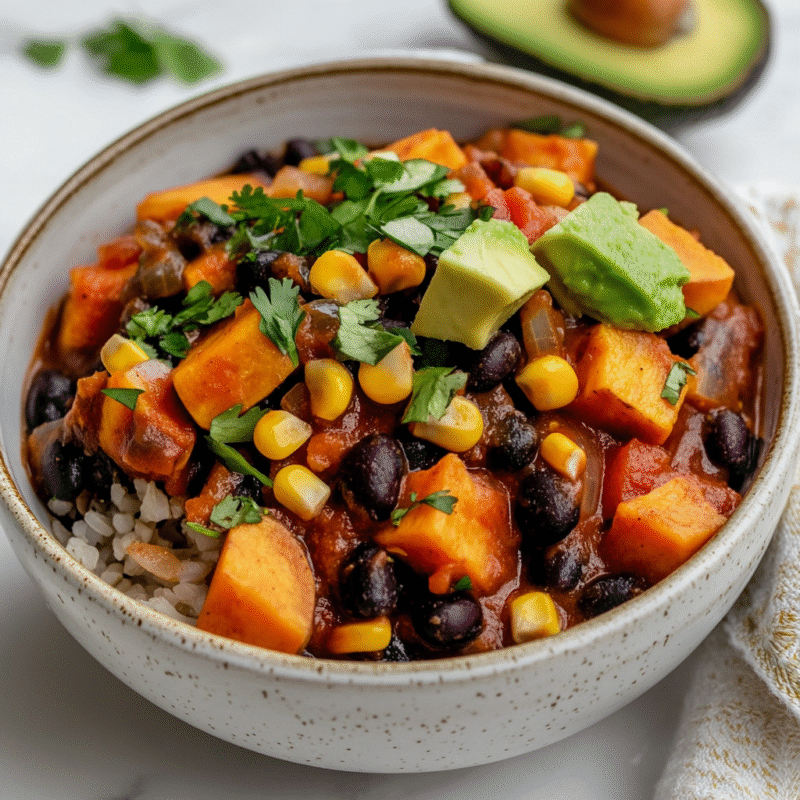 Crockpot Sweet Potato & Black Bean Burrito Bowls