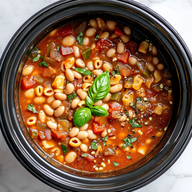 Dump and Go Crockpot Pasta e Fagioli