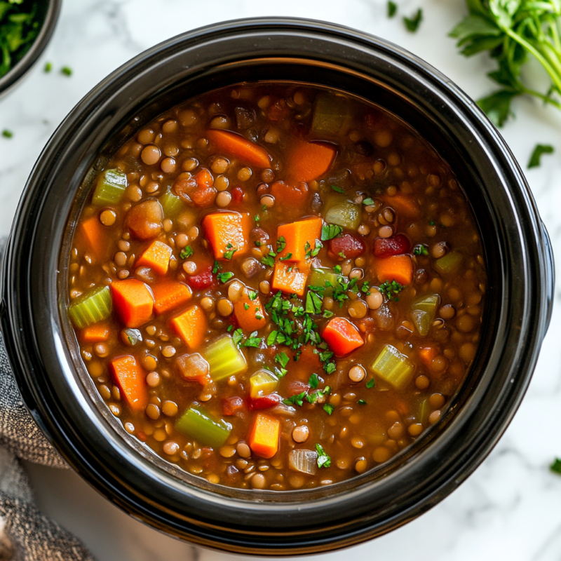 Dump and Go Crockpot Vegetable Lentil Soup