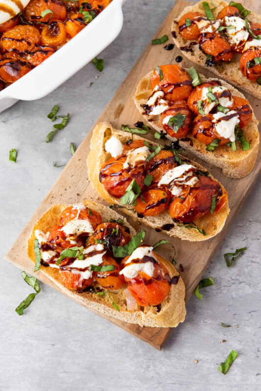 Roasted Cherry Tomato & Burrata Bruschetta