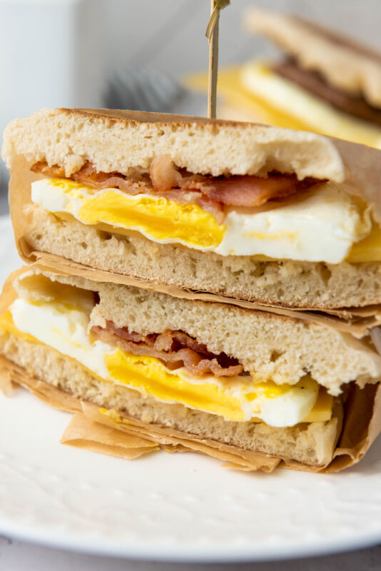 Freezer-Friendly Bacon & Sausage Breakfast Sandwiches (Perfect for Busy Mornings)