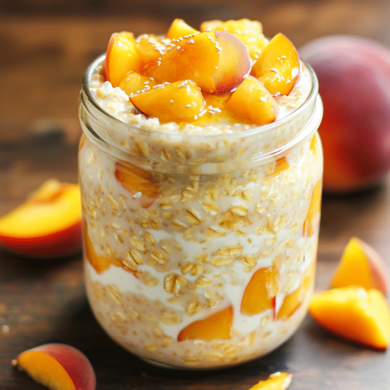 Peaches & Cream Overnight Oats