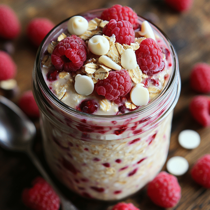 Raspberry White Chocolate Overnight Oats