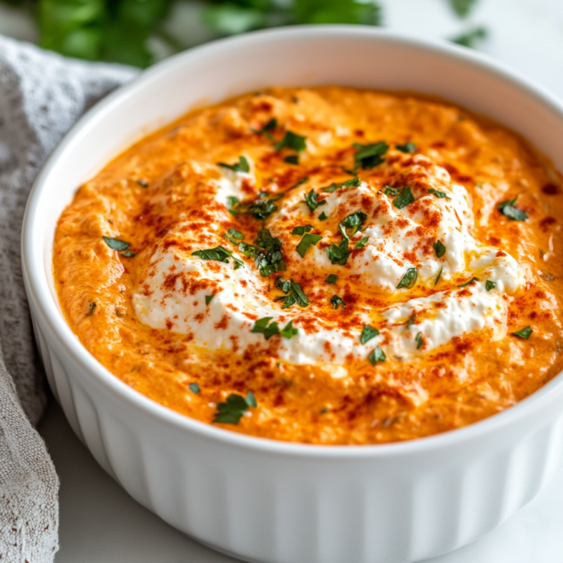 Roasted Red Pepper Cottage Cheese Dip