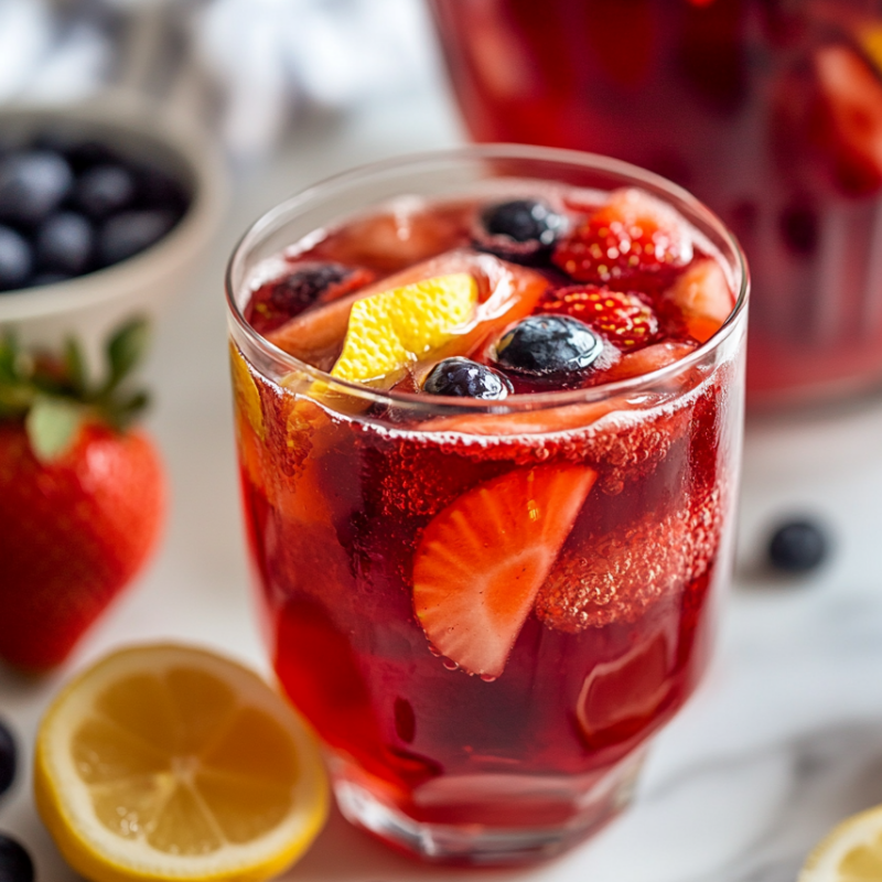 Sparkling Red, White & Blue Punch