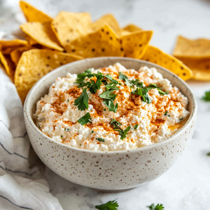 Spicy Cottage Cheese Salsa Dip