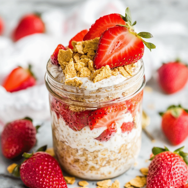 Strawberry Shortcake Overnight Oats