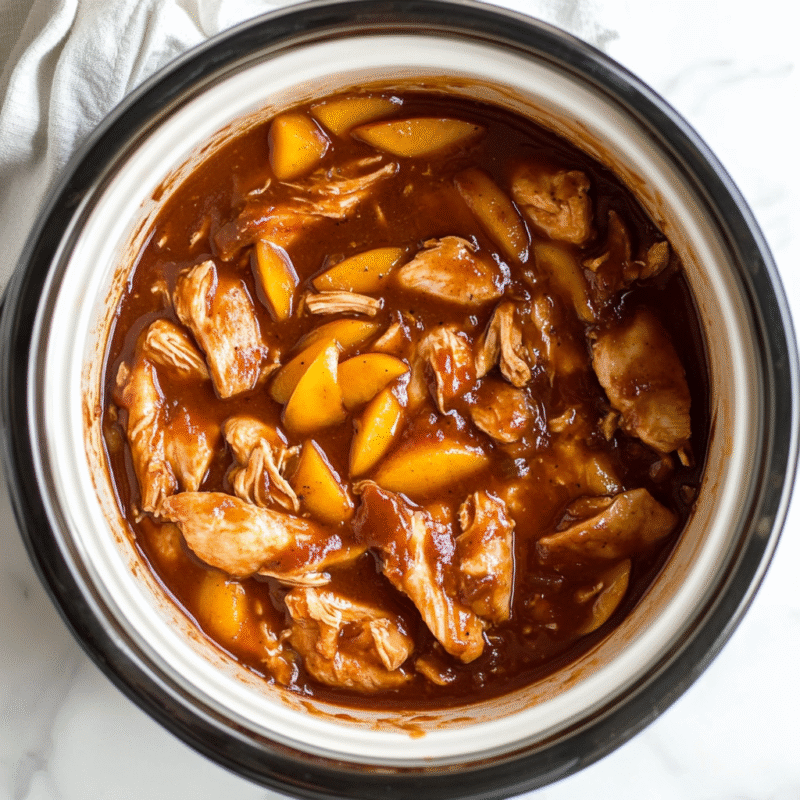 Crockpot BBQ Peach Chicken