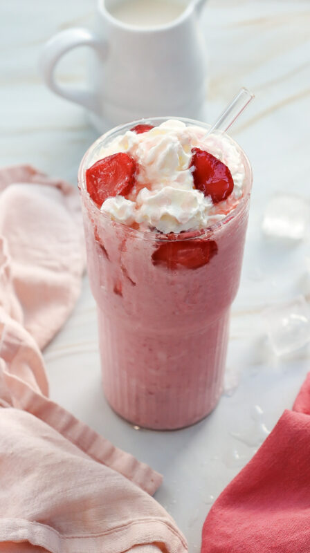 Starbucks Inspired Strawberry Cheesecake Frappuccino (Healthier Version)
