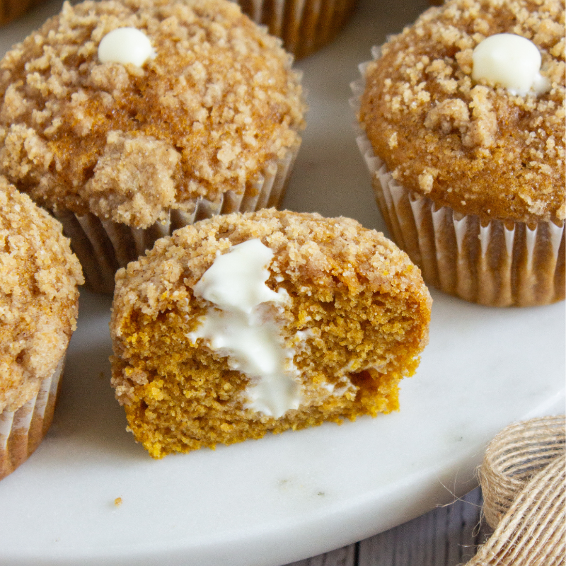 Cream Cheese Pumpkin Streusel Muffins