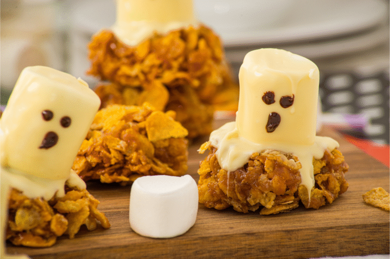 Spooky Peanut Butter Cornflake Cookies for Halloween