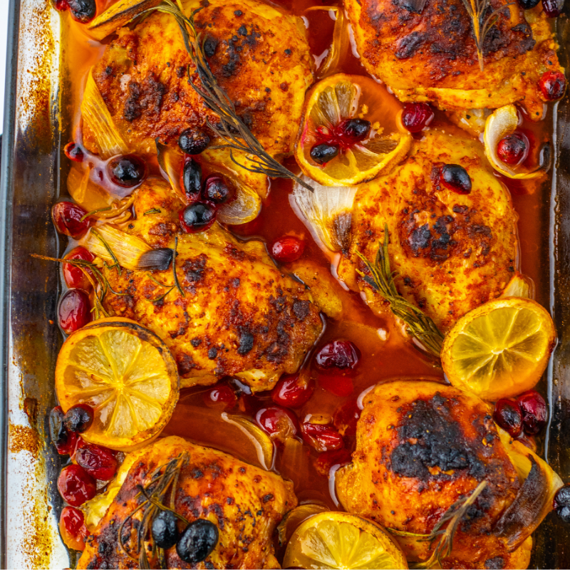 Roasted Cranberry Chicken Thighs