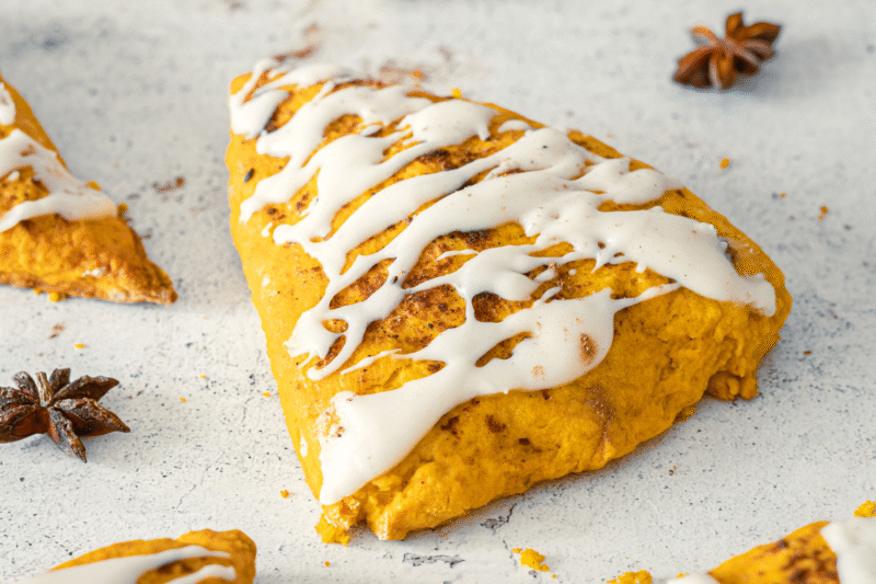 Spiced Pumpkin Scones with Vanilla Glaze (Better Than the Coffee Shop)