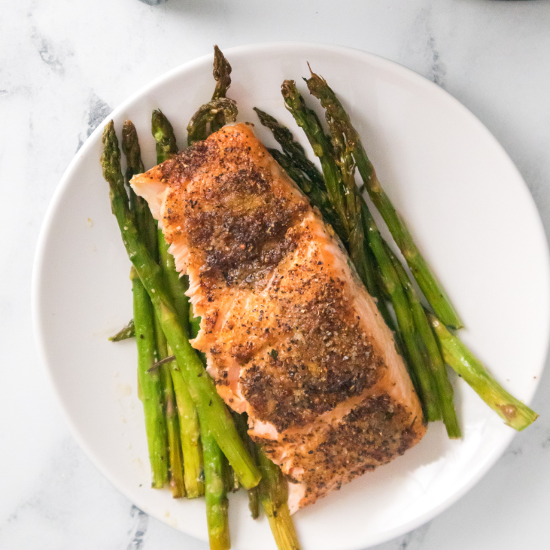 Air Fryer Salmon & Asparagus