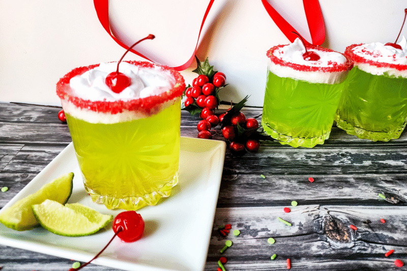 Grinch Cocktail with Green Punch and Vodka (Christmas Party Favorite!)