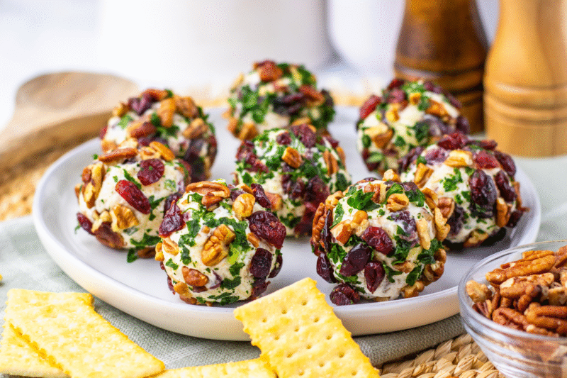 Easy Cranberry Pecan Mini Cheese Balls (Perfect Party Appetizer)