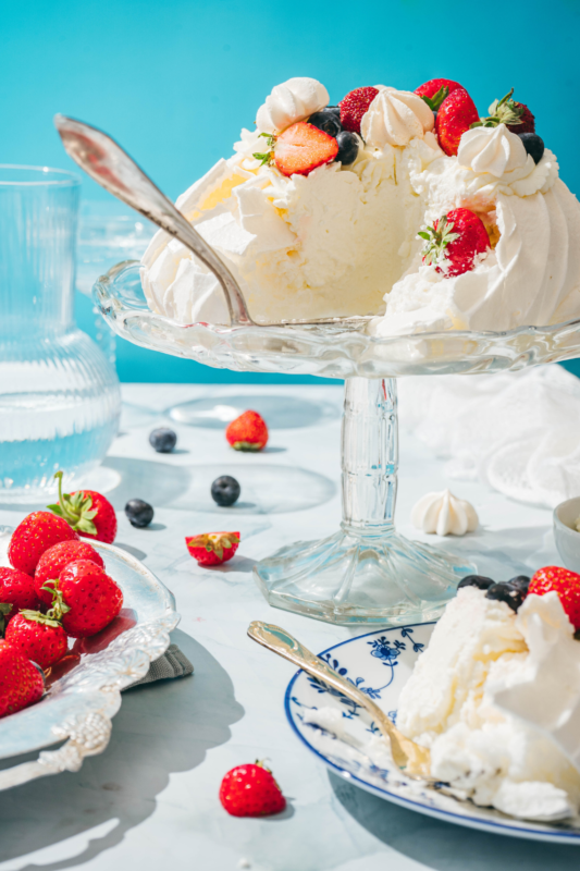 Pavlova with Berries & Cream