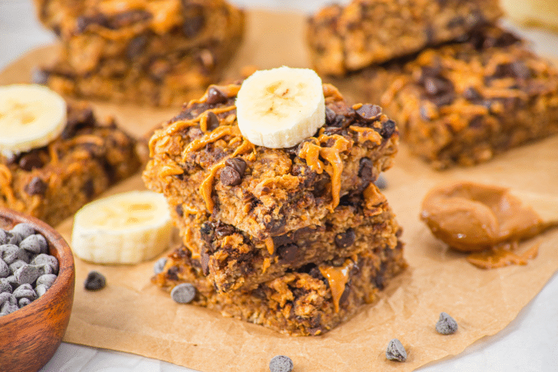 Soft and Chewy Peanut Butter Oatmeal Banana Bars
