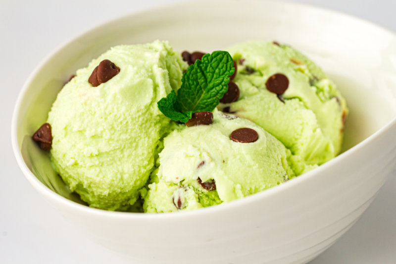 No-Churn Mint Chocolate Chip Ice Cream Using the Ninja Creami
